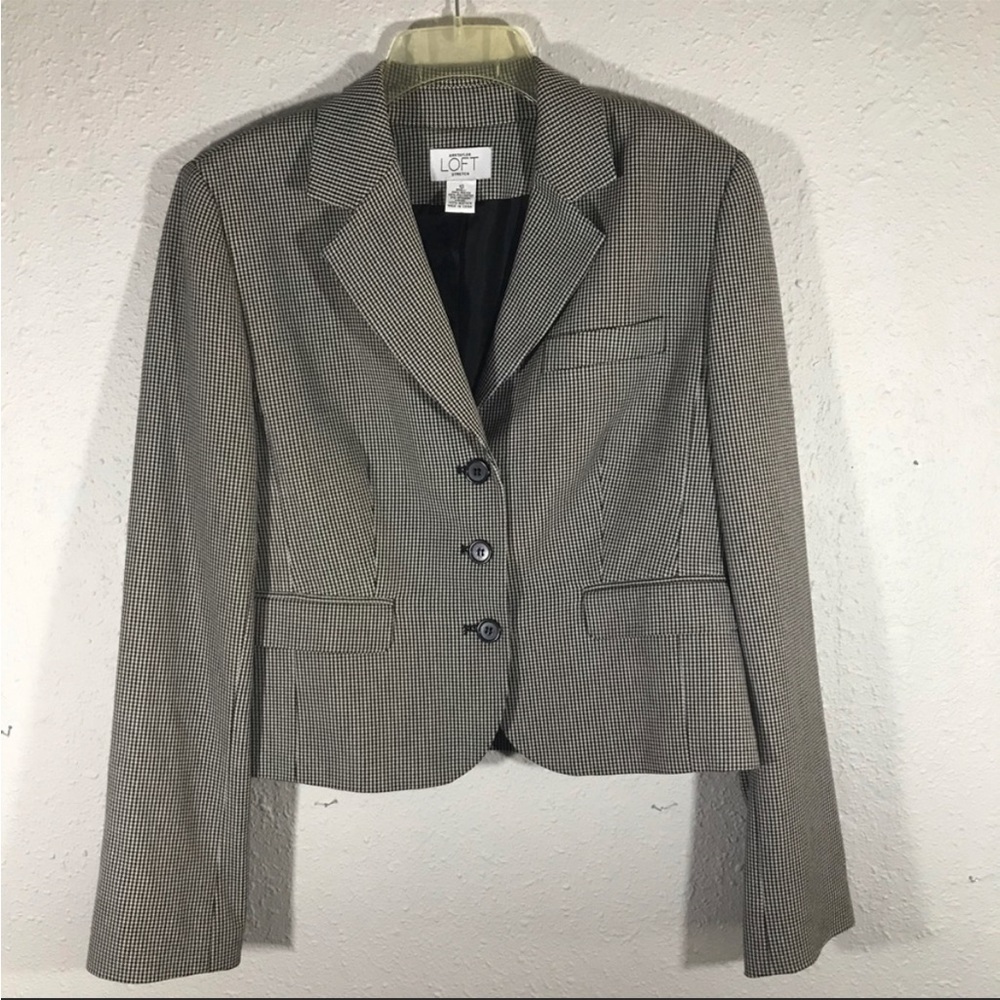 LOFT Ann Taylor Houndstooth Blazer size 10